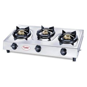 PRESTIGE STEEL TOP 3 BURNER GAS STOVE