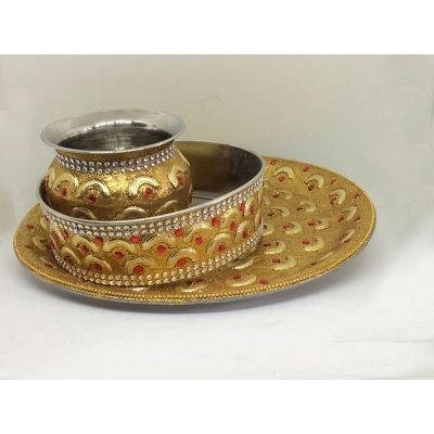 BRASS KARAWA CHAUTH SET