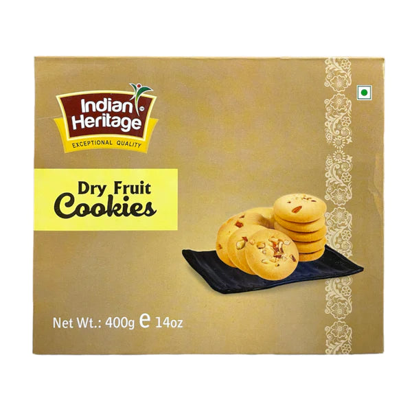 INDIAN HERITAGE DRY FRUIT COOKIES 400G-2 OR $9