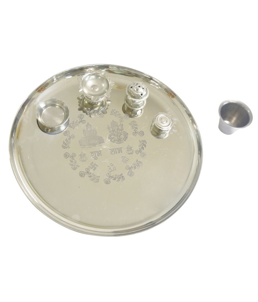 STAINLESS STEEL PUJA THALI BIG