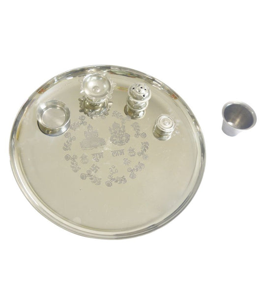 STAINLESS STEEL PUJA THALI BIG